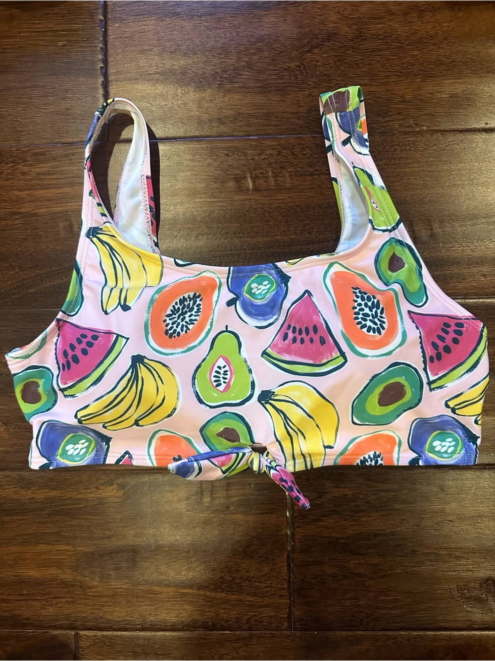 Andy & Evan Pink Fruit-Print Girls (XL) Swim Top